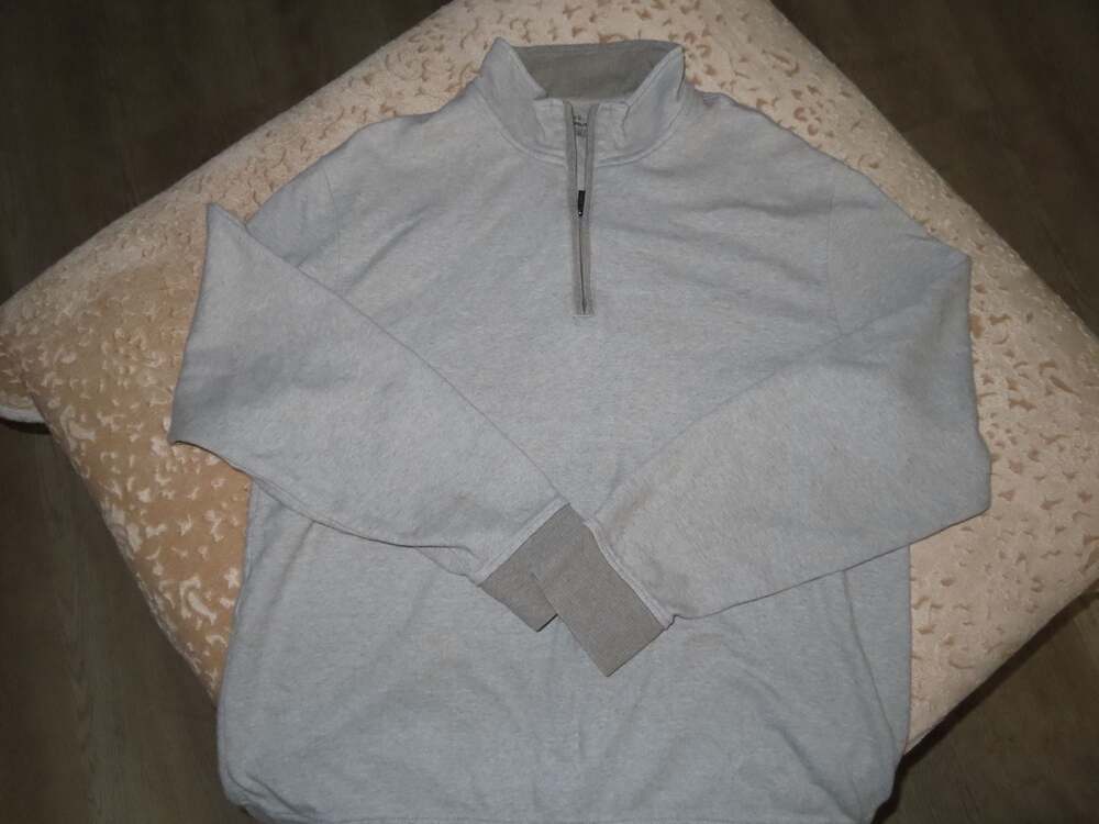 Van Heusen 1/4-Zip Pullover Sweatshirt Gray Cotton Men's XXL